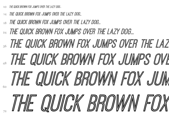 Ostrich Sans Inline font waterfall